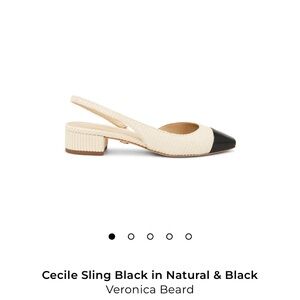 Veronica Beard Slingback Heels in Black and Cream